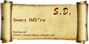 Svecz Dóra névjegykártya